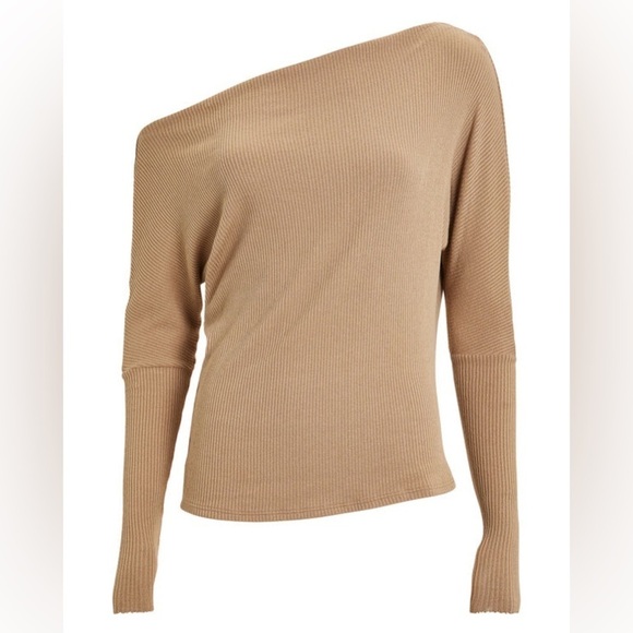 NWT Enza Costa Ribbed Jersey Knit One Shoulder Slouch Top - Picture 2 of 12